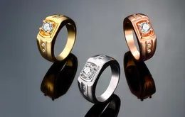 2015 Il nuovo Noble K oro zircone personalità della moda uomo Anello in oro / oro rosa / perkin Taglia US8 US9 US10 10 pz / lotto