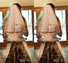Camo Wedding Veil With Appliques Camb Edged Wedding Accessories Headwear Elbow Length Custom Made