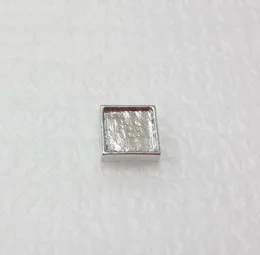 5 mm inre/7mm utanför diameter silver tomt fyrkantig flytande charm för glas levande skåp diy fotosamlar för att göra smycken