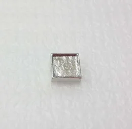 5 mm inre/7mm utanför diameter silver tomt fyrkantig flytande charm för glas levande skåp diy fotosamlar för att göra smycken