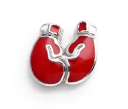 20PCS/lot Red Boxing Gloves DIY Alloy Floating Charms Fit For Magnetic Memory Glass Living Lockets Fashion Jewelry Making