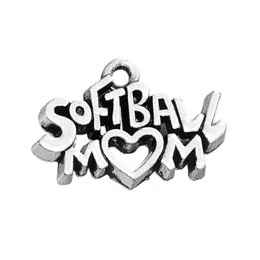 Gratis frakt Ny mode Lätt att DIY 20PCS Softball Mom Present Charm för män Smycken Passform för halsband eller armband