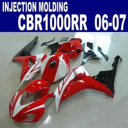 Hochwertiges Spritzguss-Verkleidungsset für HONDA CBR1000RR 06 07 CBR1000 RR 2006 2007, rot-weiß-schwarzes Verkleidungsset VV52