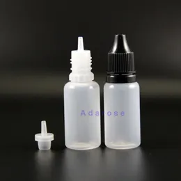 15 ML 100PCS Flaconi contagocce in plastica di alta qualità con tappi a prova di manomissione Suggerimenti E succo comprimibile Partita capezzolo sottile