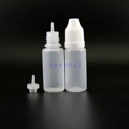 10 ml 100 pcs/lote de gotas de gotas de plástico de alta qualidade com tampas de prova de crianças e dicas de vapor seguro bobinas de garrafa longa