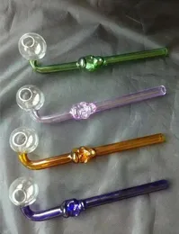 Partihandel Gratis frakt ----- 2015 Ny färgad glasskalle ben Böj brinnande kruka, glaskap och glas bong delar, längd 16cm, färg slumpmässig del