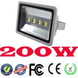 Hot Ultrabright Silver 200W Led Flood Light IP65 Waterproof AC85-265V 21000LM COB power Outdoor wall Led Floodlights Cool White/Warm White