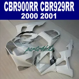 Łóżka motocyklowe dla Honda CBR929RR Zestaw targowy CBR 929 2000 2001 Białe Srebrne Bodykits CBR 900 RR 00 01 CBR900RR HB94