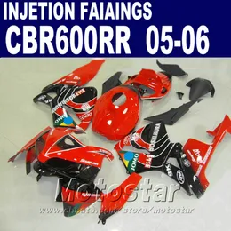 Perfect!Injection Molding red one for HONDA CBR 600 RR fairing 2005 2006 cbr600 rr 05 06 cbr 600rr fairing kit OC8D