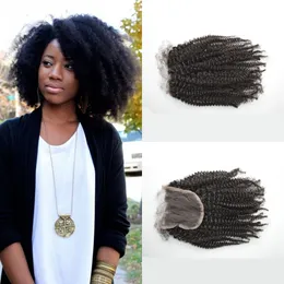 Mongolisk afro kinky Curly Top spetsstängning 4x4 gratis/2/3-del obearbetad mänskligt jungfruligt hårfria leverans g-lätt hårprodukter