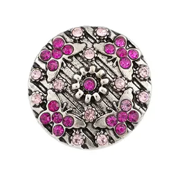 NSB2056 Hot Sale Snap Knappar Smycken Vintage 18mm Snaps Fashion Diy Charms Butterfly Crystal Snaps