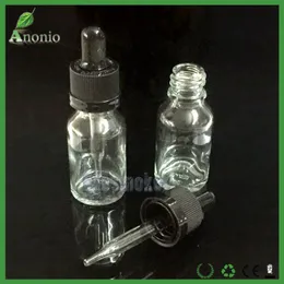 Mini Glass Bottles E Cigarette Vape Liquid Glass Dropper Bottles 5ml 10ml 15ml 30ml 50ml Essentioal Oil Bottle With Childproof Tamper Evident Rubber Cap