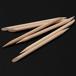 Partihandel-Hot Sale 100x Orange Wood Cuticle Sticks Hoof Pusher Nail Tool Manicure Pedicure Nail Art