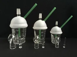 9mm/14.5mm/18.8mm Starbuck Cup Shape Water Pipe Starbuck Hookahs Concentrate Oil Rig Glass Dome with Nail Water Pipe Bongs