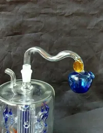 free shipping new Colored apple head bent glass pot, hookah / glass bong accessories, color random delivery