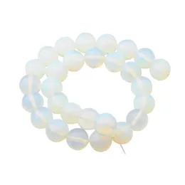 Natural Crystal Opalite 14mm Round Pärlor för DIY Making Charm Smycken Halsband Armband Loose 28pcs Stenpärlor för grossist