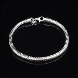 Högkvalitativ 925 Sterling Silver Plated Snake Chain Bracelet 4mmx20cm Fashion Mäns Smycken Gratis frakt