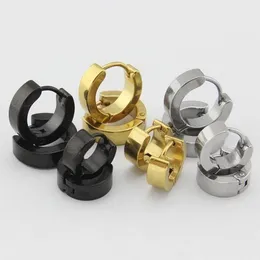 Klassisk Rock Unisex Rostfritt Stål Guld Silver Pläterad Punk Stud Örhängen för Kvinnor Mäns Mode Smycken