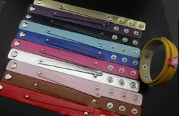 50PCS/lot 18*210mm PU Leather Wristband Bracelet With 8mm slide Bar fit for 8mm slide letters charms