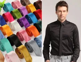 Fashion Men's Tie Narrow version NeckTie 5*145cm 40 colors Occupational tie for Father's Day Men's business tie Christmas Gift Free DHL