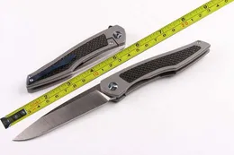 Gratis frakt 9 '' Ny CNC D2 Blade Carbon Fiber TC4 Titan Alloy Ball Bearing Open Line Lock Pocket Folding Kniv VTDF03