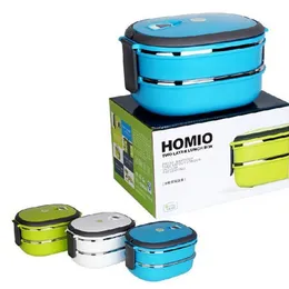 Double Layers Stainless Steel Japanese Lunch Box Kids Bento Box 1480ML Thermos Food Container 3 Colors,dandys