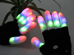 100 teile/los Kostenloser Versand Neue Ankunft Fingertip Leuchtende LED-Licht Blinkende Handschuhe Fäustlinge Rave Party Bar Konzert Requisiten G02