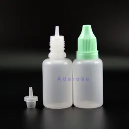 20 ml 100 st högkvalitativa LDPE -plastdropparflaskor med Tamper Proof Caps Tips Safe Squeezable Bottle Thin Nipple