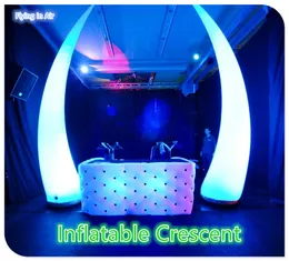 wholesale Multicolor Lighting Inflatable Crescent Tusk for Party/ Wedding and Event Decor