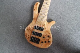 brinkley New Arrival, Factory Custom 6 strings Handmade wood color Electric Bass guitar, Active Pickups bass, Gold hardware,Free shipping