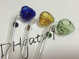 Tubos de mão de moda de vidro colorido morangos cachimbos curvo cachimbos para erva Blown Recycler Bong E Hookahs Melhor Buner Oil