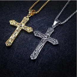 31 stilar Rostfritt stål Jesus Cross Pendant Halsband för män Kvinnor Tro Halsband Titanium Smycken Mix