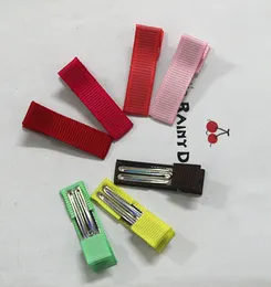 35mm mini girl Ribbon Hair Bows Clip double Prong Ribbon Lined Alligator Hair Clip Hair Accessories FJ3203