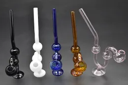 2st Curved Glass Tobacco Pipes Hand Rökning Rör Snake Form Glasolja Brännare Glas Vattenrör Balans Stående Med Tjock Base