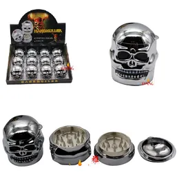 12pcs/lot Skull ghost head style tobacco grinder metal GRINDER herb grinder free shipping for DHL [SKU:S013]