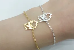 10pcs-b023 guld silver söt hjärta kärleksfull giraffer armband enkla härliga tvilling giraff hjort armband djur smycken för par