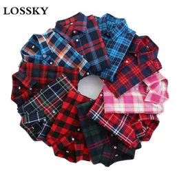 Wholesale- 2017 Fashion Plaid Shirt Female College style women's Blouses Long Sleeve Flannel Shirt Plus Size Cotton Blusas Office tops