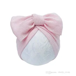 baby girls bowknot hats Spring Autumn knitting children big bow caps cute infant toddler butterfly casual headdress D140