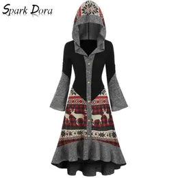 Elegant Dress Streetwear Lotus Leaf Flare Sleeve Women Collect Waist With Hooded Comfort Vestidos Casual Dresses