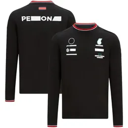 2021 new racing team F1 racing suit long-sleeved round neck T-shirt polyester quick-drying customizable summer men and women253K