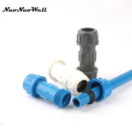 Watering Equipments 1pcs NuoNuoWell PVC 20mm 25mm Union Water Pipe Quick Connector Plastic Tube Thread Lock Garden Irrigation Fittings