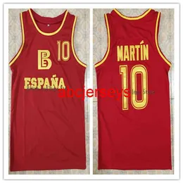 Fernando Martin #10 Team Spain Espana baloncesto Red Retro Basketball Jersey Stitched Custom Any Number Name Jerseys Ncaa XS-6XL