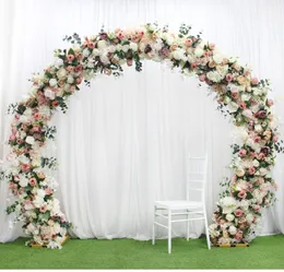 Luxury Champagne Silk Flower Arrangement Artificial Flower Row Runner Wedding Arch Backdrop Decoration Flower Wall