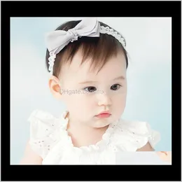 Baby, Maternity Drop Leverans 2021 Fashion Princess Baby Kids Sand Beach Bands Crown Pendant Big Bowknot Lace Bandanas Barnhår Accessori