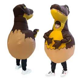 Mascot costumeskids t-rex uppblåsbara kostymer halloween kostym dinosaur ägg blås upp disfraz fest födelsedaggåva för barn unisexmascot