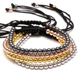 Classic Design Handmade 4MM Copper Beads Strand Bracelet Men Women Lovers Jewelry