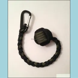 Chaveiros Jóias Chaveiro Punho de Macaco 1" Bola de Aço Autodefesa, 550 Paracord Feito à mão na China! Entrega direta 2021 Pv6Bq