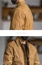 Maden Khaki Canvas Oil Wax Vintage Jackets Men With Multi
