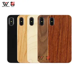 I lager Real Walnut Wood TPU Edge Phone Shell Fodral för iPhone 11 Pro Max XS X XR XSMAX 8 7 ShockoProof Back Cover Träfodral