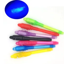 Highlighters 2 قطعة غير مرئية الحبر القلم السحر الأرجواني في 1 الأشعة فوق البنفسجية ضوء أسود كومبو الإبداعية القرطاسية مكتب الرسم